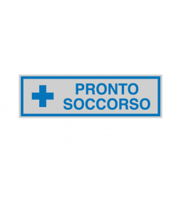 Etichette di indicazione per interni su pellicola autoadesiva colore argento opaco con scritta blu. Formato unico 165x50mm. Adatti per segnaletica in aree private.