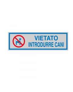 Etichette di indicazione per interni su pellicola autoadesiva colore argento opaco con scritta blu. Formato unico 165x50mm. Adatti per segnaletica in aree private.