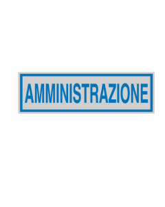 Etichette di indicazione per interni su pellicola autoadesiva colore argento opaco con scritta blu. Formato unico 165x50mm. Adatti per segnaletica in aree private.