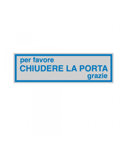 Etichette di indicazione per interni su pellicola autoadesiva colore argento opaco con scritta blu. Formato unico 165x50mm. Adatti per segnaletica in aree private.