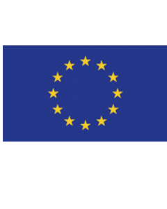 Bandiera stampata EUROPA per la comunicazione esterna istituzionale, commerciale e di arredo ambientale. Eco compatibile realizzata in materiale certificato e normalizzato a livello europeo per la produzione di bandiere. Poliestere nautico al 100%, orlato