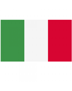 Bandiera cucita ITALIA per la comunicazione esterna istituzionale, commerciale e di arredo ambientale. Eco compatibile realizzata in materiale certificato e normalizzato a livello europeo per la produzione di bandiere. Poliestere nautico al 100%, orlato s
