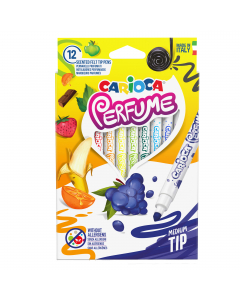 Pennarelli Carioca Perfume, ogni colore ha la sua essenza. Contiene un inchiostro profumato e lavabile. Gli aromi usati sono stati rigorosamente selezionati per richiamare le essenze naturali escludendo tracce di sostanze allergeniche.