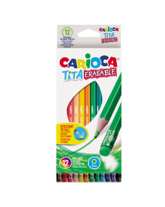 Matita in resina cancellabile a ridotto impatto ambientale. Colori brillanti, scrittura morbida e molto resistente. Non si rompe se cade.