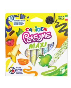 Pennarelli Carioca Perfume, ogni colore ha la sua essenza. Contiene un inchiostro profumato e lavabile. Gli aromi usati sono stati rigorosamente selezionati per richiamare le essenze naturali escludendo tracce di sostanze allergeniche.