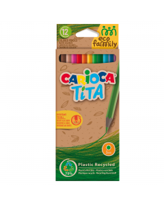 La nuova linea Eco Family Carioca® di prodotti realizzati in EcoAllene®, una materia plastica proveniente dal riciclo dei contenitori per bevande e alimenti in poliaccoppiati, utilizzati abitualmente nelle confezioni del latte e succhi di frutta. La matit