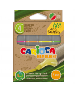 La nuova linea Eco Family Carioca® di prodotti realizzati in EcoAllene®, una materia plastica proveniente dal riciclo dei contenitori per bevande e alimenti in poliaccoppiati, utilizzati abitualmente nelle confezioni del latte e succhi di frutta. L'eviden