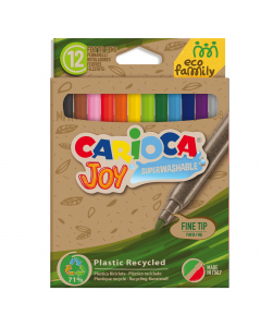 La nuova linea Eco Family Carioca® di prodotti realizzati in EcoAllene®, una materia plastica proveniente dal riciclo dei contenitori per bevande e alimenti in poliaccoppiati, utilizzati abitualmente nelle confezioni del latte e succhi di frutta. Il penna