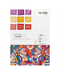 Carta certificata FSC da 70gr/m2 sottile e lucida, che asciuga rapidamente. Ideale per uso con pennarelli e fineliners. Album da 50 fogli.