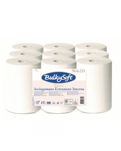 Asciugamano ad estrazione interna in cellulosa 100%. Microgoffrata a 2 veli da 19g. Altezza rotolo 21,5cm - Diametro rotolo 13cm - Lunghezza carta 60m (200 strappi da 21,5X30cm).

Dati tecnici:
Materia prima: pura cellulosa
Idoneità al contatto alimentare