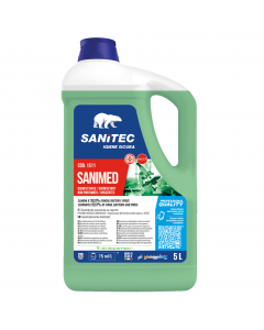 Disinfettante concentrato per uso ambientale, certificato come Presidio Medico Chirurgico. Sanimet esplica un’azione fungicida e battericida, risultando attivo contro i batteri gram-positivi, gram-negativi, funghi e muffe, presenti negli ambienti domestic