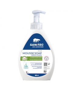 Mousse di sapone profumata per mani e corpo con pH 5.5 delicato sulla pelle. Prodotto dermatologicamente testato. Prodotto certificato EU Ecolabel a basso impatto ambientale. Con ingredienti di origine naturale.
