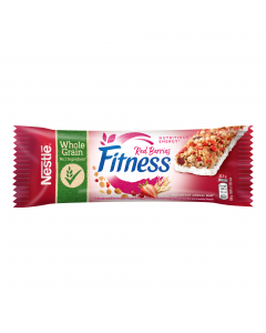 FITNESS® RED BERRIES Barretta di cereali con frumento integrale e frutti rossi con vitamine, calcio e ferro.
INGREDIENTI: FRUMENTO integrale 13,9%, fiocchi di AVENA integrale 13,7%, sciroppo di glucosio, zucchero, riso 10,2%, farina di FRUMENTO integrale 