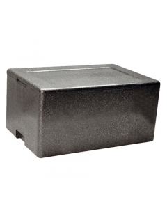 Cassa termica in polipropilene espanso. Ideale per il trasporto di cibi caldi e freddi. Dim.superiori esterne 61x43cm H21,5cm. Dim.superiori interne: 54,5 x 36,5 cm Colore:nero.
