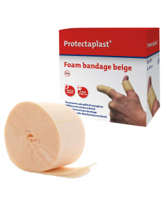 Protectaplast bendaggio coesivo color pelle Dimensioni: 6x450cm. Caratteristiche: Marcatura CE. Non si attacca alle ferite. Si fissa a sè stesso senza necessità di adesivi. Morbido ed elastico, facile da usare. Lascia respirare la pelle per una migliore g