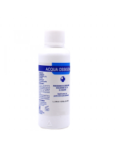 Acqua ossigenata 10 volumi 250ml. Azione disinfettante ed emostatica. Ideale per ferite lacere poichè penetra in profondità.