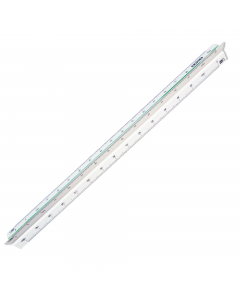 Scalimetroin plexiglass. Sezione triangolare con canali colorati. Astuccio singolo. Scale 1:500-1000-1250-1500-2000-2500