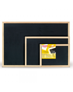 LAVAGNA CON SUPERFICIE MONOFACCIALE NERA con spssore di 3.18mm PER SCRITTURA CON GESSO. CORNICE IN LEGNO con spessore da 16mm. KIT DI FISSAGGIO AL MURO COMPRESO.
