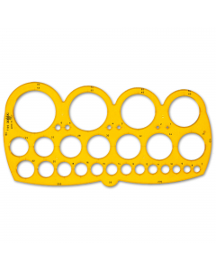 Maschera in materia plastica trasparente e di elevata durezza. Munita di ribasso per il disegno con china.
