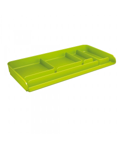 Linea di accessori da scrivania di qualità e stile. Realizzata in materiale infrangibile con accostamenti di finiture lucide e satinate. Vaschetta ideata per organizzare al meglio la cancelleria e i piccoli oggetti presenti sulla scrivania. Può essere sov