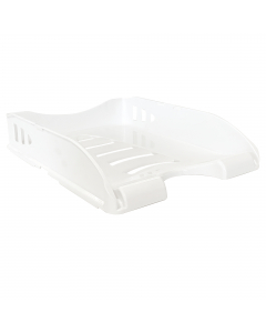 Vaschette impilabili in linea o a sbalzo. Adatte a contenere fino al formato 23x32cm. Dimensioni: 33,5x25,4x7cm.