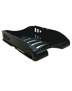 Vaschette Sunrise impilabili in linea o a sbalzo. Adatte a contenere fino al formato 23x32cm. Dimensioni: 33,5x25,4x7cm.