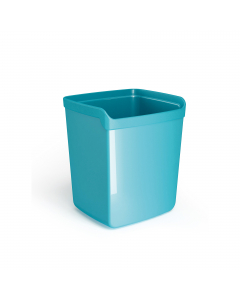 Linea di accessori da scrivania di qualità e stile. Realizzata in materiale infrangibile con accostamenti di finiture lucide e satinate. Bicchiere portapenne capiente e stabile. Dimensione: 8,7x7,4cm -H10cm.