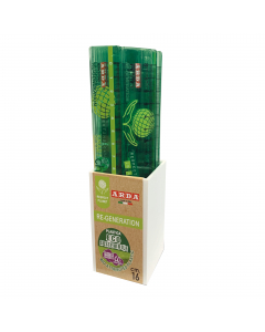 Righelli 16cm realizzati in materiale plastico ecosostenibile riciclabile al 100%.  Angoli arrotondati di sicurezza.