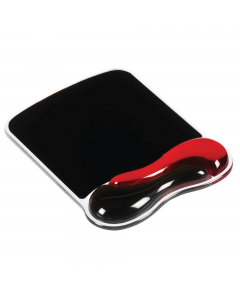 Il tappetino per mouse Duo Gel unisce una base rigida resistente in vinile, per movimenti del mouse veloci e accurati, a un poggiapolsi che si modella sulla forma del polso per comodità e supporto completi; è dotato di canale di ventilazione per mani semp
