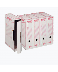 SCATOLA ARCHIVIO IN ROBUSTO CARTONE RIGIDO BIANCO STAMPATO. ADATTA AD ESSERE RIPOSTA NEI CONTENITORI STORAGE. FORI DI PRESA SIA SUL LATO LUNGO CHE SU QUELLO CORTO. DIMENSIONI EST. L X H X P: 9X33X23CM. DIMENSIONI INT. L X H X P: 8,5X31,5X22,3CM