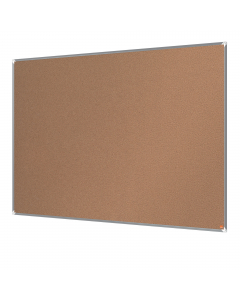 Cornice in alluminio anodizzato con sistema di fissaggio ad angolo nascosto da copri angoli. Superficie di alta qualità in agglomertato di sughero incollata saldamente su un supporto di fibre speciali. Fornito con viti e tasselli per il montaggio a muro (