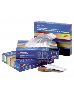 Sacchetti trasparenti in polipropilene.
Dimensioni: Profondità 114cm - Larghezza 60cm - Altezza 117cm
Per distruggidocumenti Serie 4000, Serie AUTOPLUS.
Perforati per consentire l'uscita dell'aria durante l'eliminazione degli sfridi. La scatola ha una fac