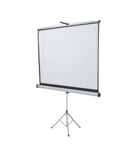 Schermo per proiezione su treppiede in formato 16:10. La superficie opaca bianca dello schermo garantisce un'immagine nitida e precisa, facilmente visibile da tutti. Ampio angolo di visualizzazione (160°) per una visibilità ottimale. Ideali da utilizzare 