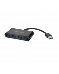 Hub 4 porte USB 3.0 (velocità di trasferimento fino a 5Gb/sec.)  UH4000 - nero - Kensington. Compatibile con sistemi Windows 8.1/8/7/Vista/XP; Mac OS X 10.6 o versioni successive.