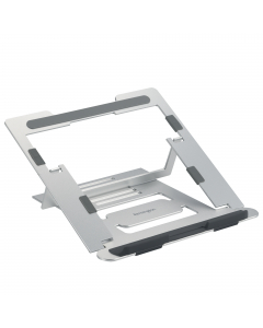 La base per laptop regolabile Easy Riser™ in alluminio integra il design sostenibile in una base per laptop salvaspazio e portatile, realizzata in alluminio resistente e leggero."La diffusione del lavoro ibrido ha intensificato l'esigenza di comodità e pr