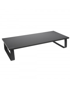 Il supporto per monitor estremamente ampio Kensington combina un design elegante e duraturo con i vantaggi ergonomici dell'aumento dell'altezza del monitor.  La piattaforma estremamente ampia offre un ambiente di lavoro organizzato con tantissimo spazio n
