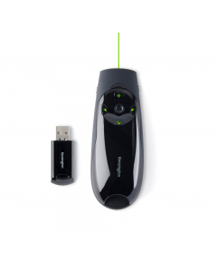 Il joystick per il controllo del cursore consente di usare il telecomando come un mouse, spostando il cursore in tutte le direzioni. Il puntatore laser verde è 10 volte più luminoso di un laser rosso. I pulsanti retroilluminati consentono di alternare le 