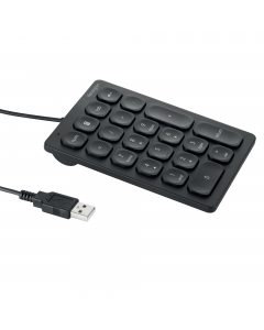 Il tastierino numerico con cavo presenta 21 tasti a forbice con 4 tasti di scelta rapida, un indicatore Bloc Num, connettività USB-A e poggiapiedi antiscivolo.
Per le persone che lavorano con i numeri, un tastierino numerico dedicato è di estrema importan