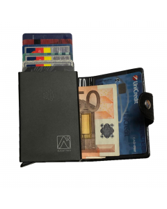 Portafoglio/portacard abbinato safer protezione rfid per carte contactless.