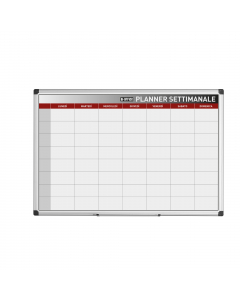 Planner con superficie magnetica laccata scrivibile e cancellabile con marcatori a secco. Forniti con marcatore, magneti, vaschetta portapennarelli e kit di montaggio a parete. Il PLANNER SETTIMANALE è uno strumento versatile di pianificazione che permett
