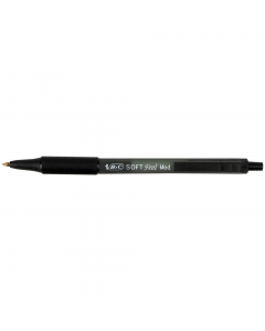 Fusto traslucido gommoso del colore dell'inchiostro. Morbido grip in gomma. Meccanismo a scatto. Tratto 1,0mm. Colore: nero. 
Confezione 12 pezzi.