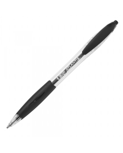 Fusto trasparente con inchiostro visibile. Impugnatura in gomma. Clip in plastica. Certificazione ecologica NF. Punta 1,0mm.
Colore: nero. Confezione 12 pezzi.