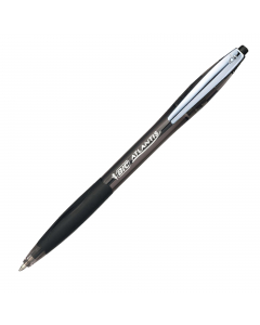 Fusto trasparente con inchiostro visibile. Impugnatura in gomma. Clip in metallo. Pulsante e grip nello stesso colore dell'inchiostro.
Punta 1,0mm. Colore: nero.
Confezione 12 pezzi.