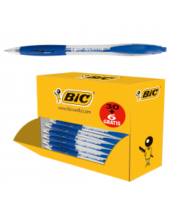 Fusto trasparente con inchiostro visibile. Impugnatura in gomma. Clip in plastica. Certificazione ecologica NF. Punta 1,0mm.
Colore: blu. Value pack 30+6.