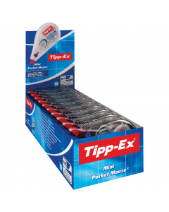 Correttore a nastro con involucro trasparente. 
Formato 5mm x 6mt.