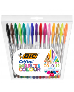 Penna a sfera ocn punta large da 1,6mm per una scrittura scorrevole. Confezione da 20 pezzi con 2 pezzi per ognuno dei 10 colori: nero, blu, rosso, verde, viola, rosa, turchese, verde lime, giallo ed arancione fluo). Disponibile anche nell'astuccio da 15 