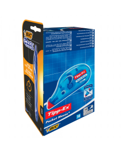 Promo box da 10 correttori a nastro Tipp-Ex Pocket mouse 4.2mm x 10mt, in omaggio una penna Gelocity QuickDry.