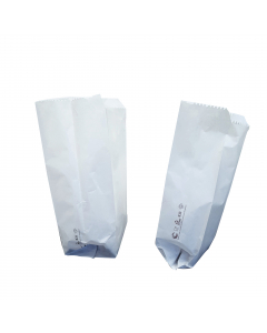 Sacchetti in carta kraft bianca da 40gr con soffietti laterali.