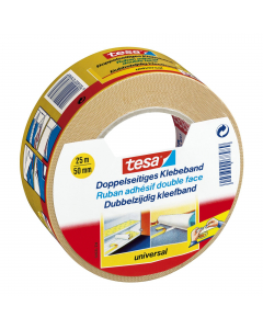 Nastro biadesivo universale bianco è ideale per il fi ssaggio permanente di numerosi materiali e per la decorazione. Taglio con le mani facilitato, forte adesività, resistente al calore, con supporto filmico estremamente sottile. Tenuta sicura anche su su
