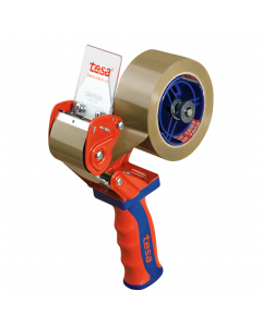 Dispenser tendinastro professionale Tesa per nastri da imballo e con controllo della tensione, regolabile manualmente. Impugnatura in gomma morbida per una presa comoda e sicura Lama protetta, nastri fino a 50mm.